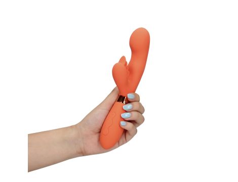 Silicone Rabbit Vibrator with Ribbed Clitoral Stimulator - 12