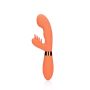 Silicone Rabbit Vibrator with Ribbed Clitoral Stimulator - 4