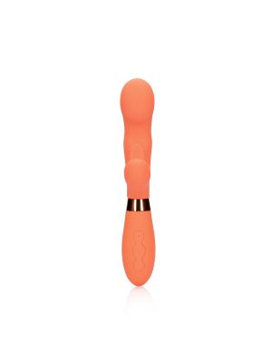 Silicone Rabbit Vibrator with Ribbed Clitoral Stimulator - image 2