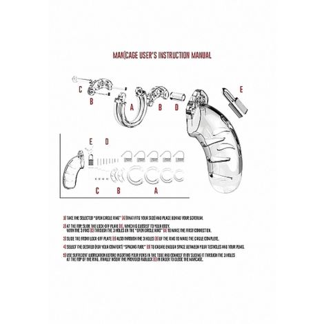 Model 01 - Chastity - 3.5"" - Cock Cage - Transparent - 4