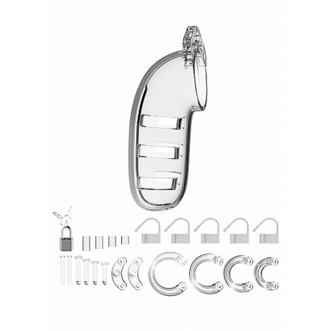 Model 06 - Chastity - 5.5"" - Cock Cage - Transparent - 3