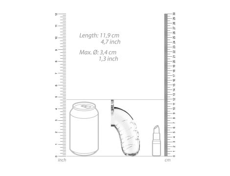 Model 16 - Chastity - 4.5"""" - Cock Cage - Transparent - 5