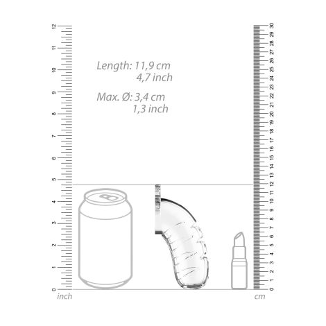 Model 16 - Chastity - 4.5"""" - Cock Cage - Transparent - 5