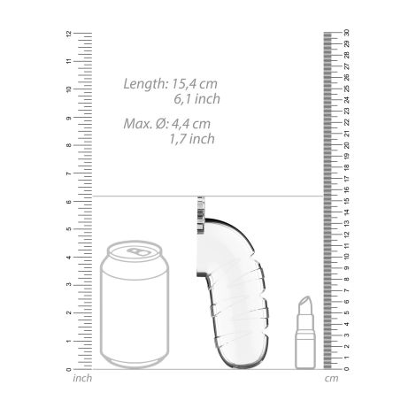 Model 17 - Chastity - 5.5"""" - Cock Cage - Transparent - 5