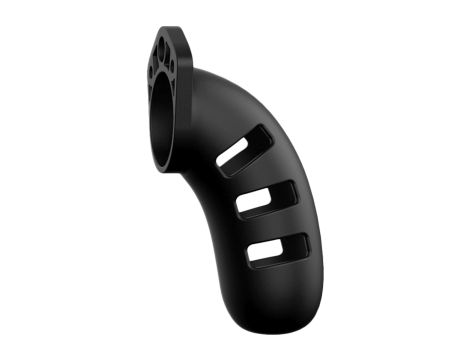 Model 21 - Chastity - 4.5"""" - Silicone Cock Cage - Black - 3