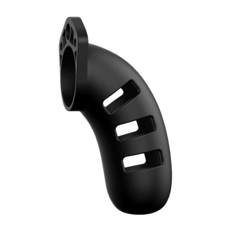 Model 21 - Chastity - 4.5"""" - Silicone Cock Cage - Black - 3