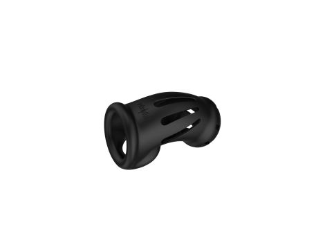 Model 27 - Ultra Soft Silicone Chastity Cage - Black - 4