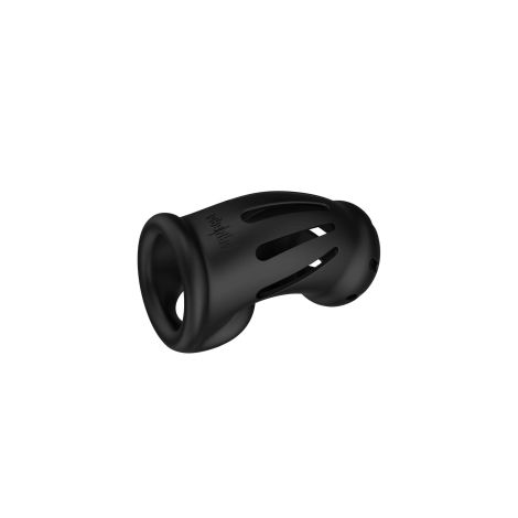 Model 27 - Ultra Soft Silicone Chastity Cage - Black - 4