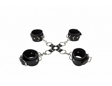 Leather Hand And Legcuffs - Black - 3