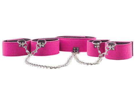 Reversible Collar / Wrist / Ankle Cuffs - Pink - 2