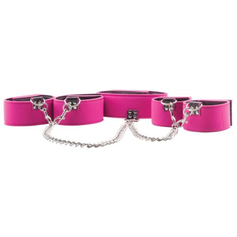 Reversible Collar / Wrist / Ankle Cuffs - Pink - 2