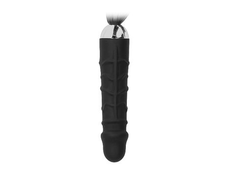 Black Whip with Realistic Silicone Dildo - Black - 3