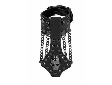 Ouch! Skulls and Bones - Bracelet with Skulls and Chains - Black