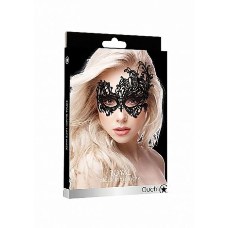 Royal Black Lace Mask - Black - 2