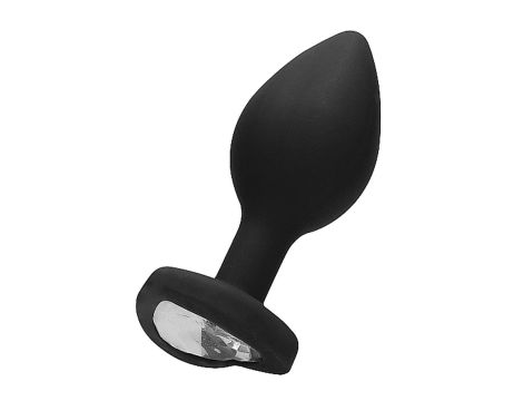 Diamond Heart Butt Plug - Regular - Black