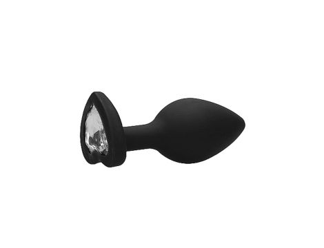 Diamond Heart Butt Plug - Regular - Black - 6