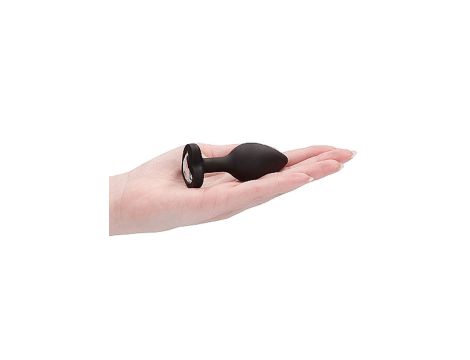 Diamond Heart Butt Plug - Regular - Black - 8