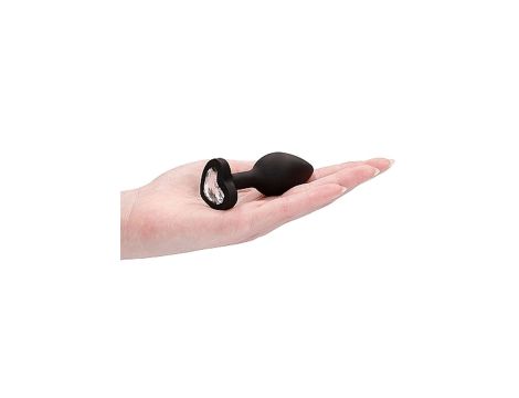 Diamond Heart Butt Plug - Regular - Black - 9