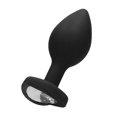 Diamond Heart Butt Plug - Regular - Black