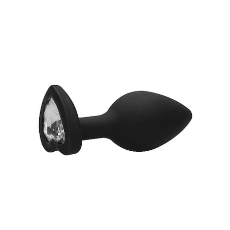 Diamond Heart Butt Plug - Regular - Black - 6