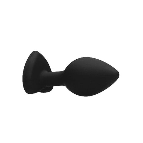 Diamond Heart Butt Plug - Regular - Black - 7