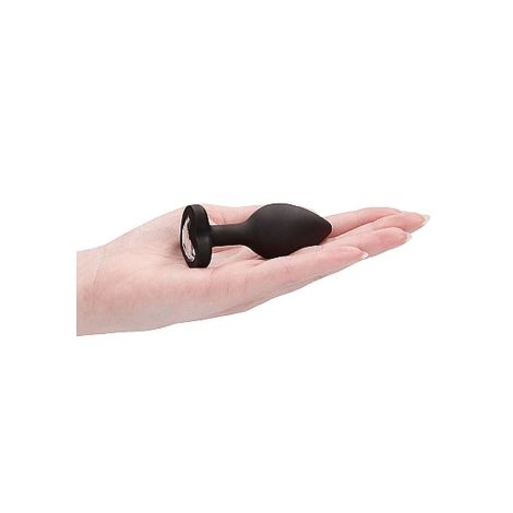 Diamond Heart Butt Plug - Regular - Black - 8