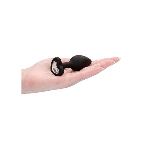 Diamond Heart Butt Plug - Regular - Black - 9