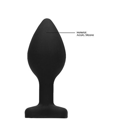 Diamond Heart Butt Plug - Regular - Black - 11