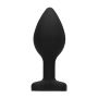 Diamond Heart Butt Plug - Regular - Black - 5