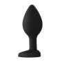 Diamond Heart Butt Plug - Regular - Black - 6