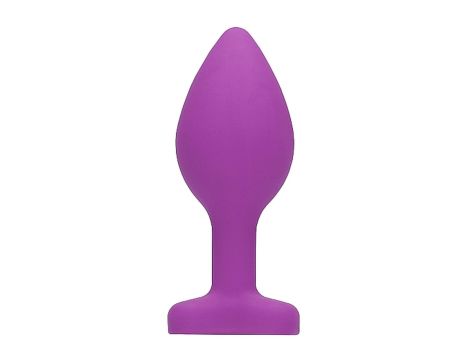 Diamond Heart Butt Plug - Regular - Purple - 4