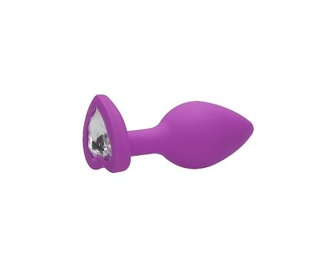 Diamond Heart Butt Plug - Regular - Purple - 6