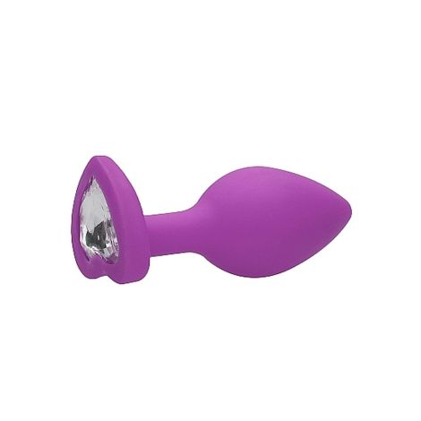 Diamond Heart Butt Plug - Regular - Purple - 6