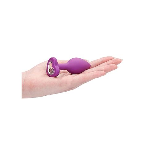 Diamond Heart Butt Plug - Regular - Purple - 9