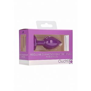 Diamond Heart Butt Plug - Regular - Purple - image 2