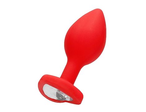 Diamond Heart Butt Plug - Regular - Red