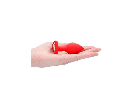 Diamond Heart Butt Plug - Regular - Red - 9