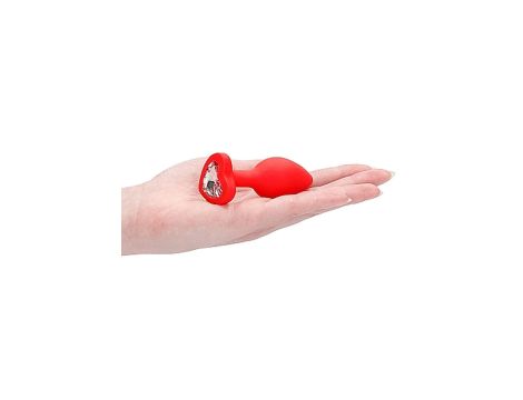 Diamond Heart Butt Plug - Regular - Red - 10