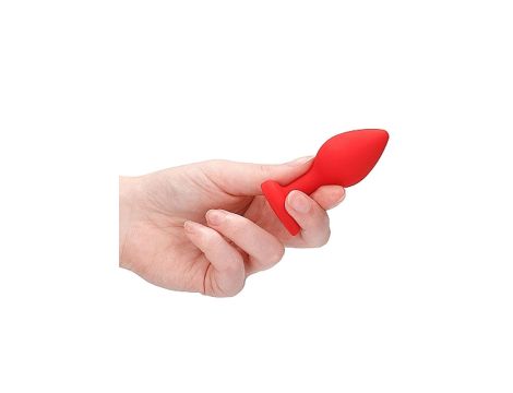 Diamond Heart Butt Plug - Regular - Red - 11