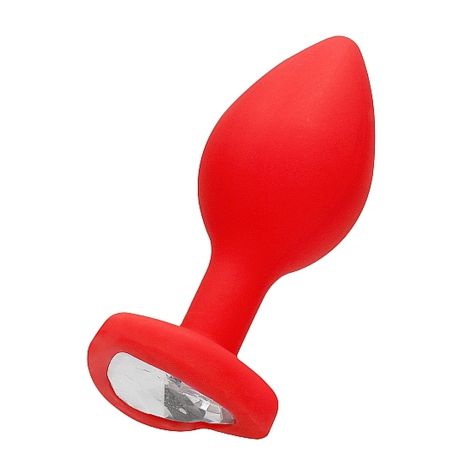 Diamond Heart Butt Plug - Regular - Red