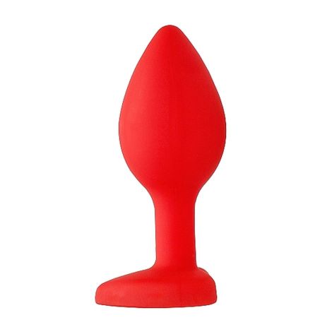 Diamond Heart Butt Plug - Regular - Red - 6