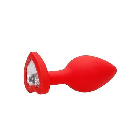 Diamond Heart Butt Plug - Regular - Red - 7