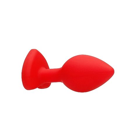 Diamond Heart Butt Plug - Regular - Red - 8