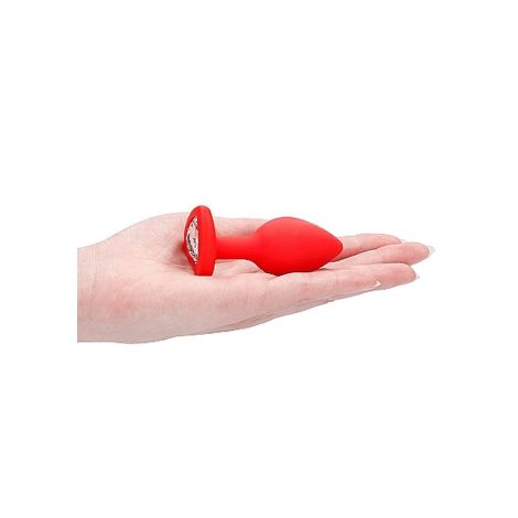 Diamond Heart Butt Plug - Regular - Red - 9