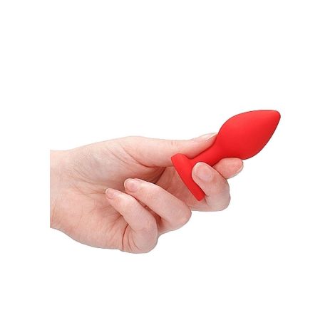 Diamond Heart Butt Plug - Regular - Red - 11