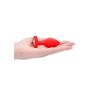 Diamond Heart Butt Plug - Regular - Red - 10