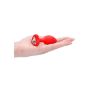 Diamond Heart Butt Plug - Regular - Red - 11