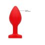 Diamond Heart Butt Plug - Regular - Red - 13