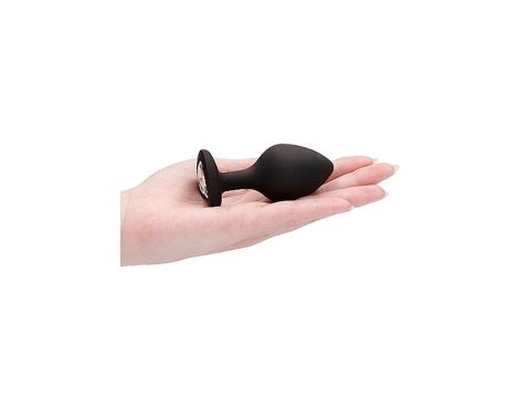 Diamond Heart Butt Plug - Large - Black - 8