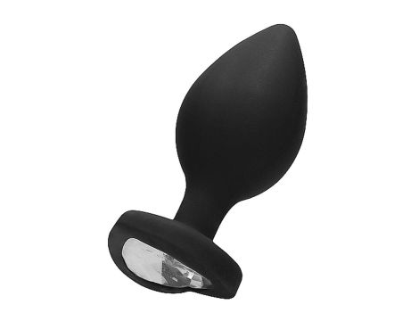 Diamond Heart Butt Plug - Extra Large - Black